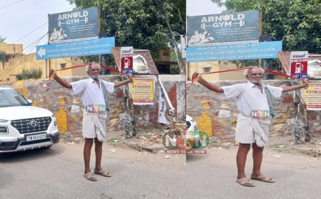 த. வெ. க தலைவர் விஜயை ஆட்சி அமைக்க ஆளுநர் அழைக்க வலியுறுத்தி காங்கிரஸ் கட்சியை சேர்ந்த 84வயது முதியவர் சாலை மறியல் போராட்டத்தினால் பரபரப்பு