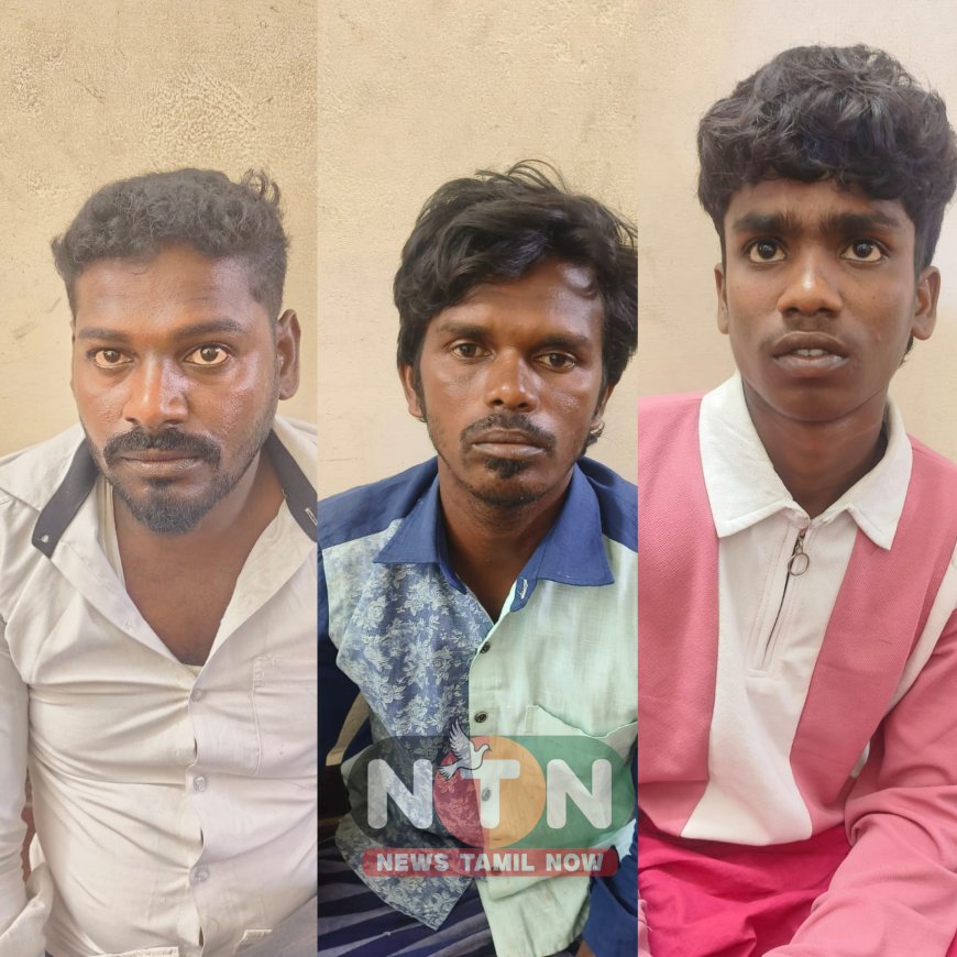 கோவில்பட்டி அருகே வீட்டின் பூட்டை உடைத்து  குத்துவிளக்குகளை திருடிய 3 பேர் கைது